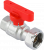 Кран шаровой FAR 1/2"-3/4", ВР-накидная гайка EPDM, красн. бабочка, хром
